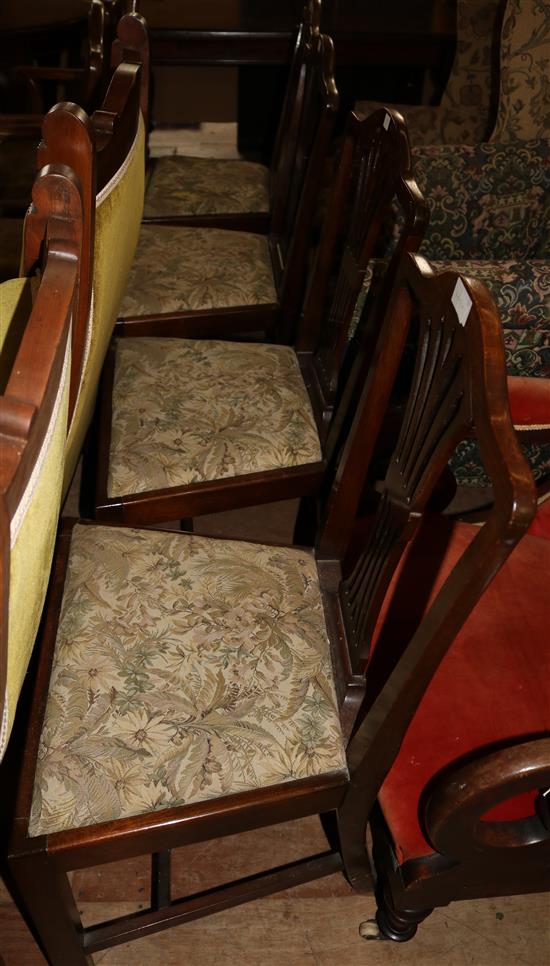 A set of six George III style mahogany dining chairs(-)